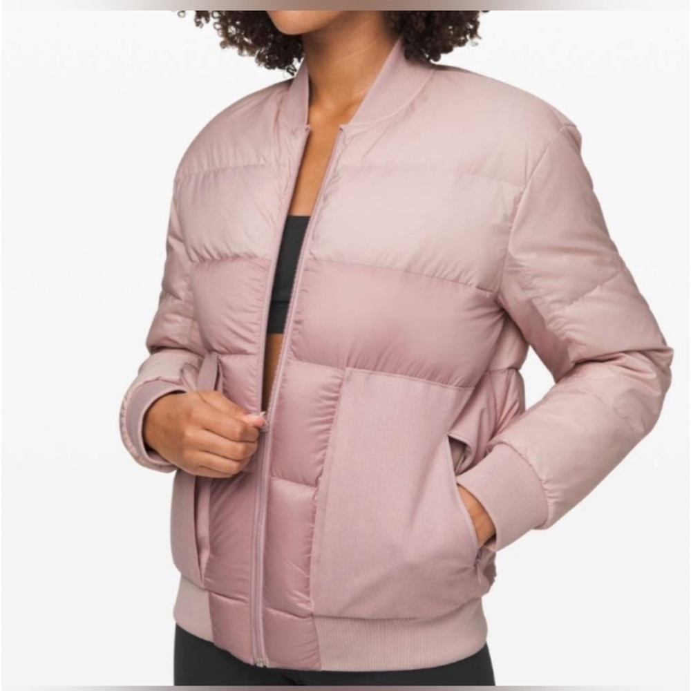 37 SOLD  Lululemon Roam Far Wool Bomber Porcelain Pink - Picture 3 of 3